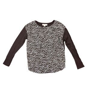 Michael Michael kors brown zebra long sleeve top